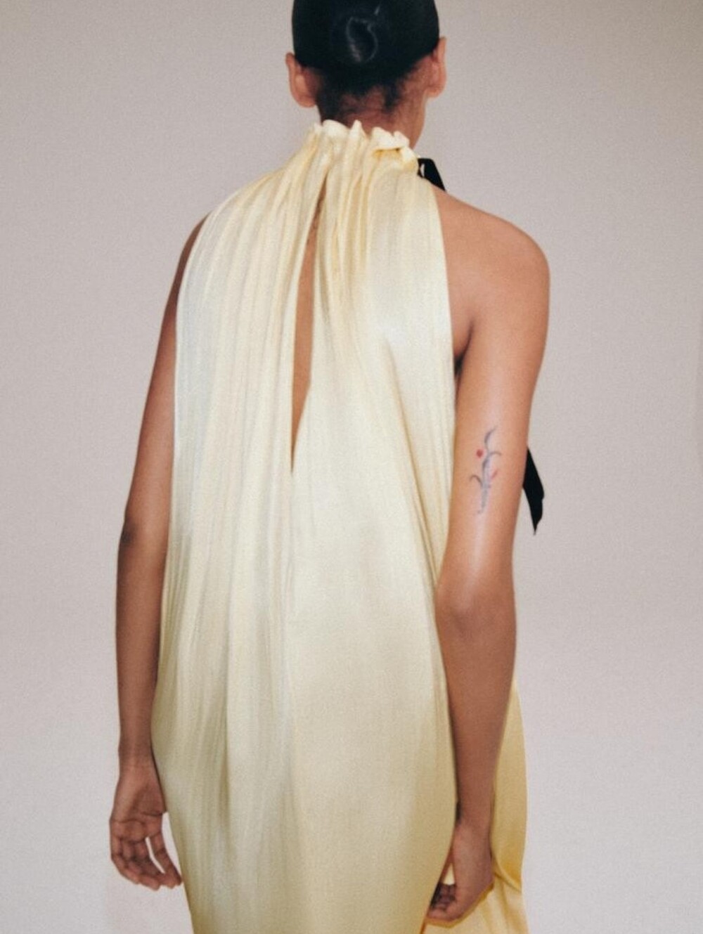 ZARA SATIN EFFECT HALTER DRESS ZW COLLECTION yellow Bnwt - Picture 9 of 16